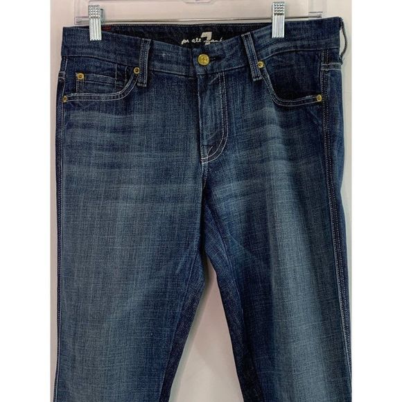 Women 7 for all Mankind size 28 A pocket Crop & Roll Skinny Jeans Low Rise 6177 - Picture 6 of 11